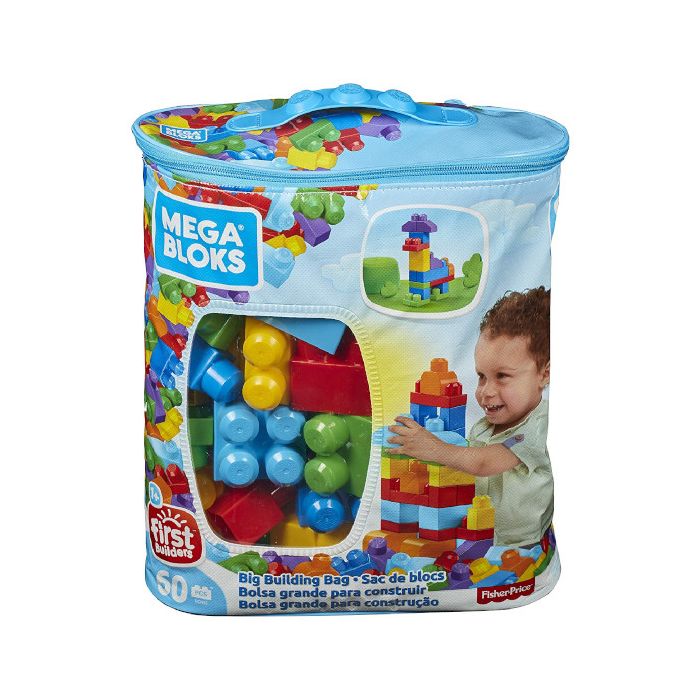 Mega bloks building bag 60pc blue