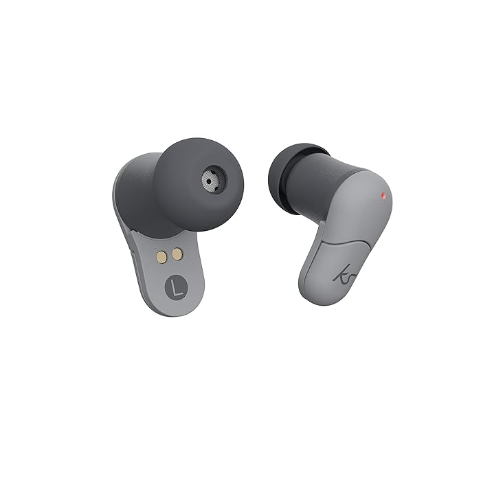 KitSound Funk 35 True Wireless EarBuds, TWS Bluetooth In Ear Headphones with Portable Charging Case - Grey