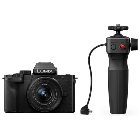 Panasonic LUMIX DC-G100VEB-K Vlogging Camera with LUMIX G Vario 12-32 mm f3.5-5.6 and SHGR1 Tripod Grip