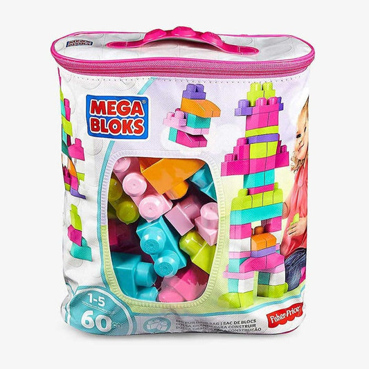 Mega bloks building bag 60pc pink