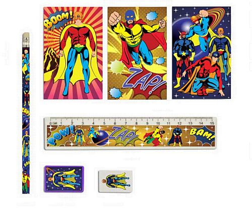 Fun stationery super hero stationery set 5 pc