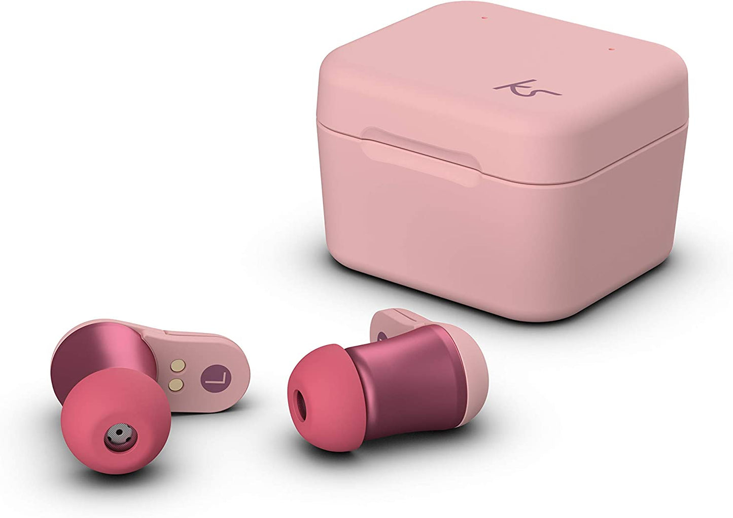 KitSound Funk 35 True Wireless EarBuds, TWS Bluetooth In Ear Headphones with Portable Charging Case - Pink